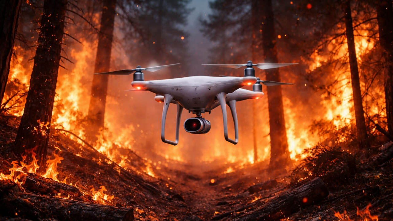 Новый дрон FireDrone с термозащитой из аэрогеля...