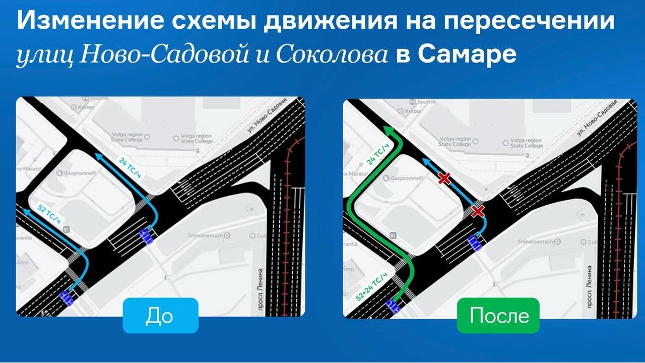 На перекрестке меняется схема движения