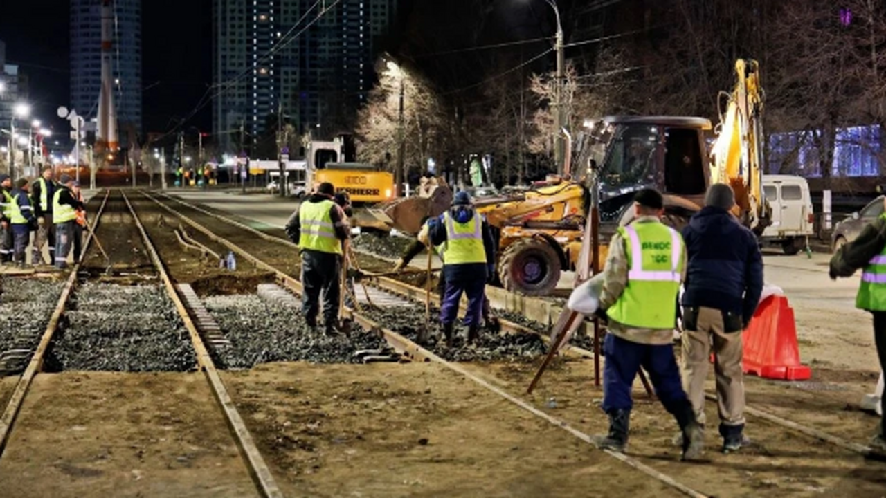 В Самаре перекрывают перекрёстки из-за ремонта трамвайных путей Первым объектом стал перекрёсток проспекта Лени...