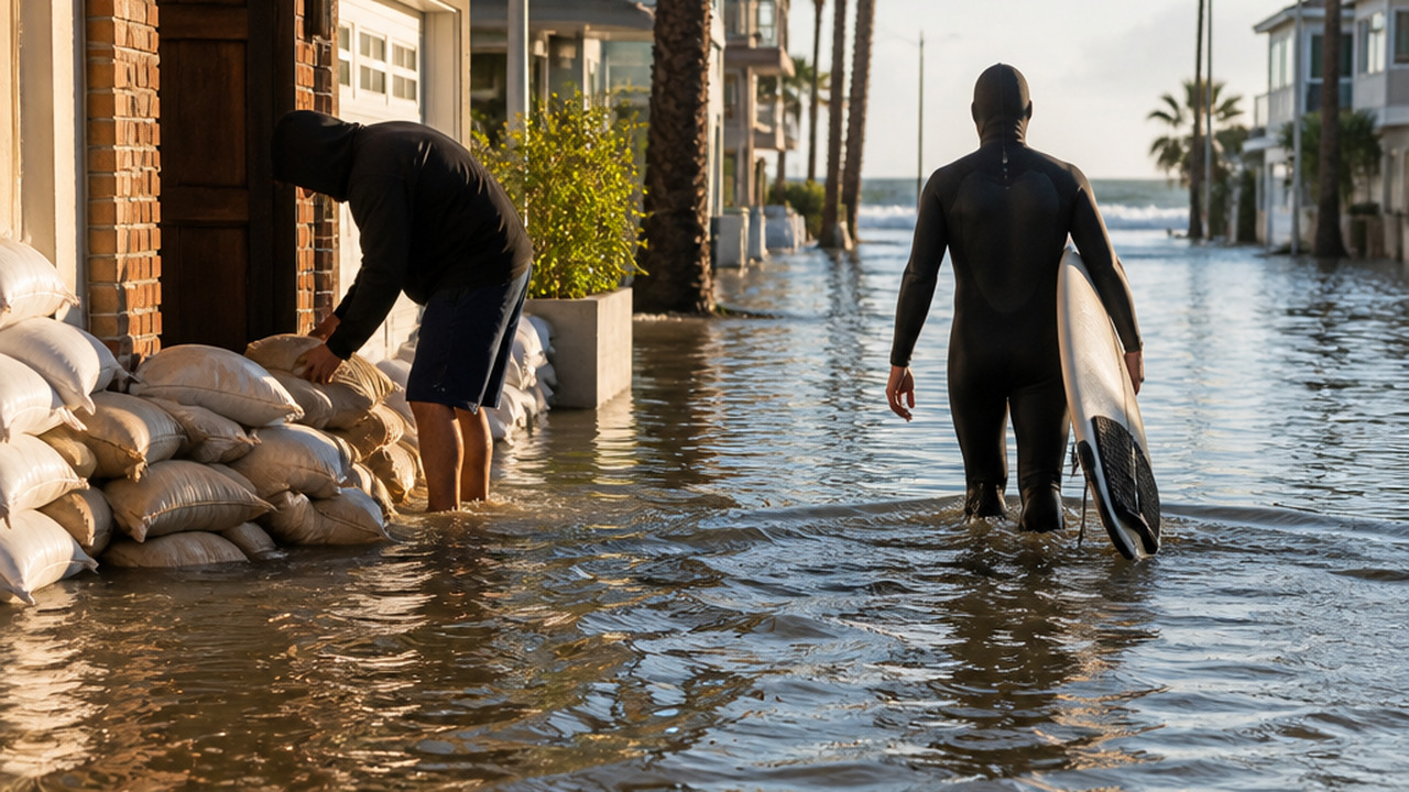 В Сеть попали кадры затопленных городов США Flooded streets in coastal cities of the USA du...