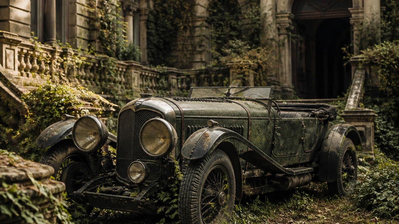 В заброшенном имении в Британии обнаружили редкий Bentley 1928 года A rare 1928 Bentley found in an abandoned estat...