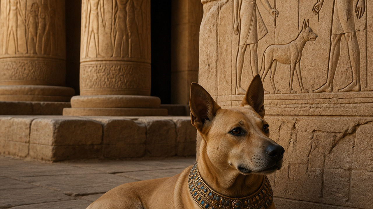 Учёные расшифровали имя собаки, жившей в Египте 3500 лет назад Ancient Egyptian tomb scene showcasing hierogly...