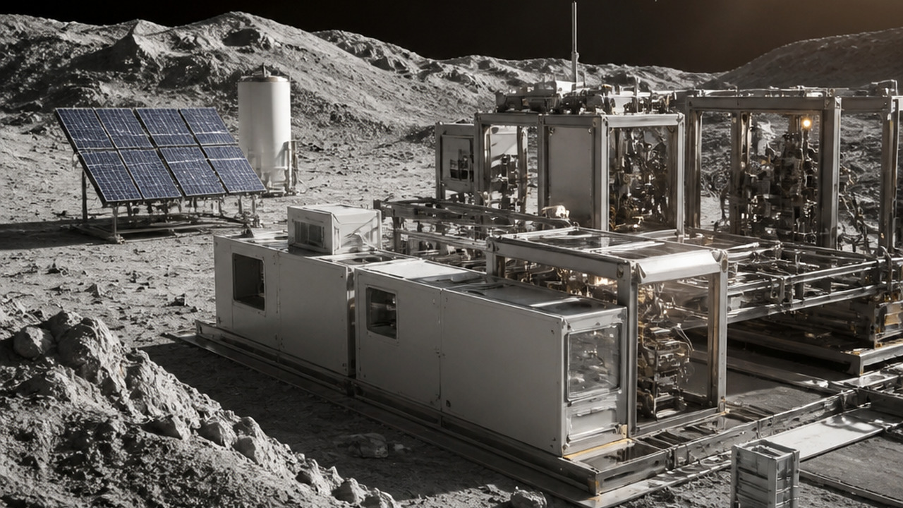 A lunar scene showcasing the potential for semi...