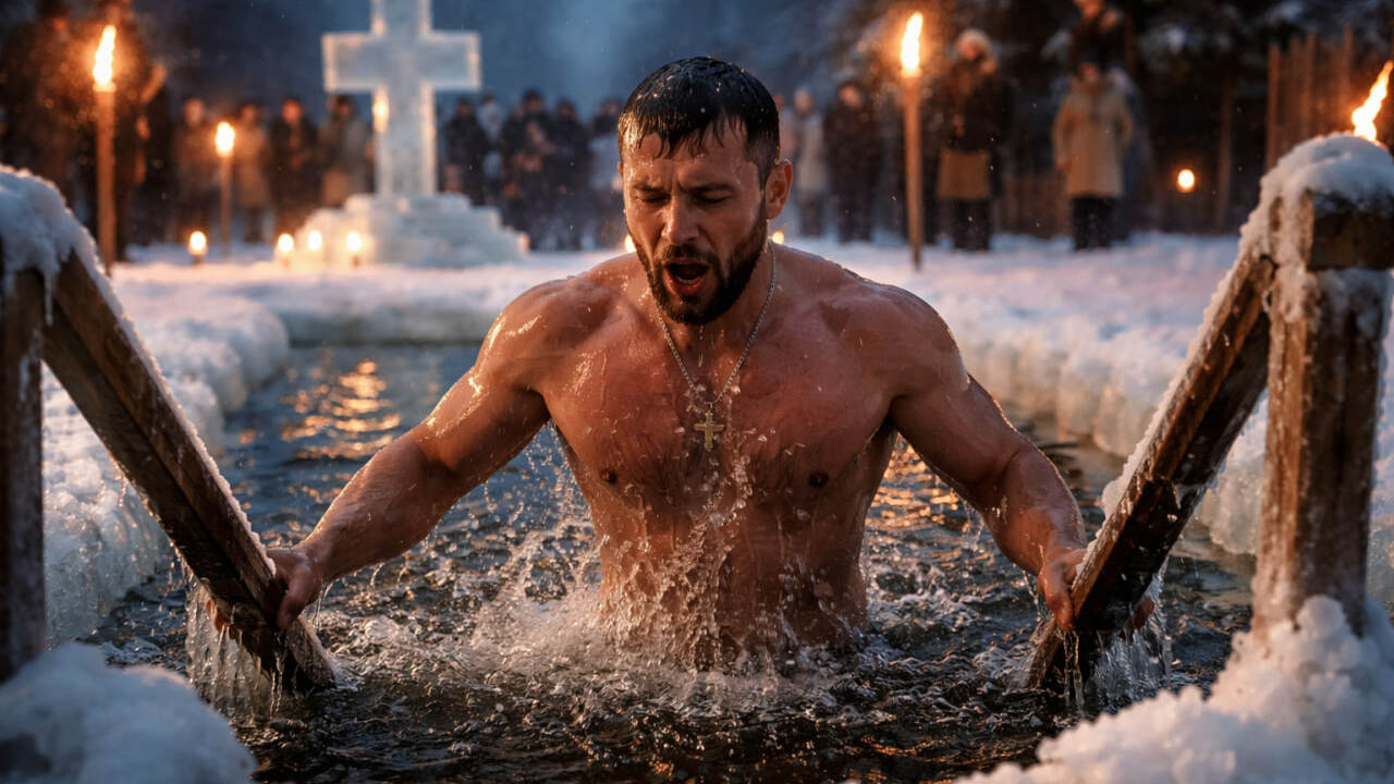 Священник Максим Портнов пояснил, что окунание ...