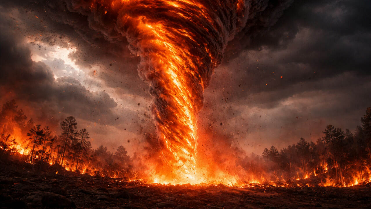 Огненные вихри высотой более пяти метров позвол...