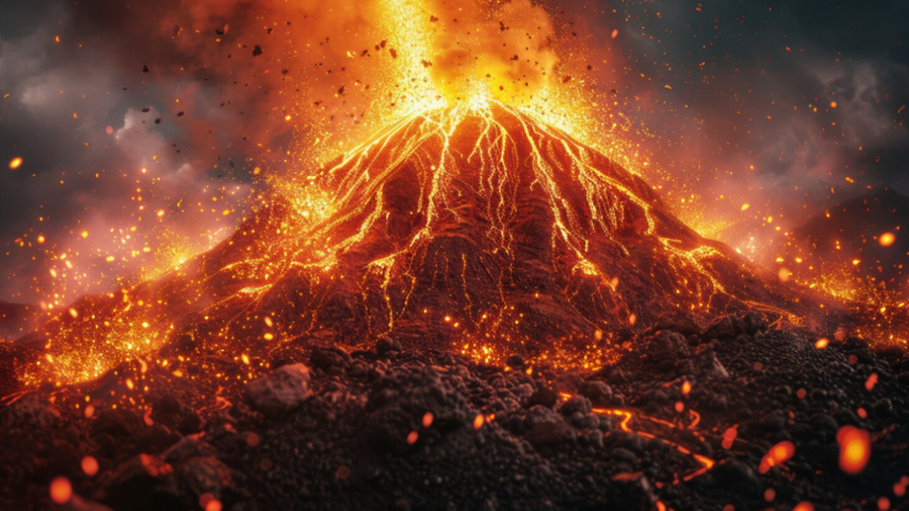 Интенсивное образование пузырьков в магме не вс...