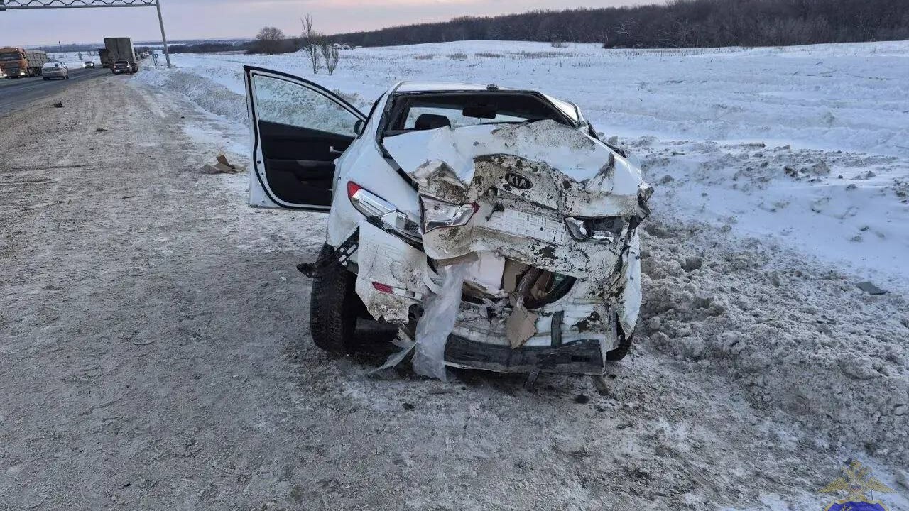 Женщина на Kia Rio в Кинельском районе Самарско...