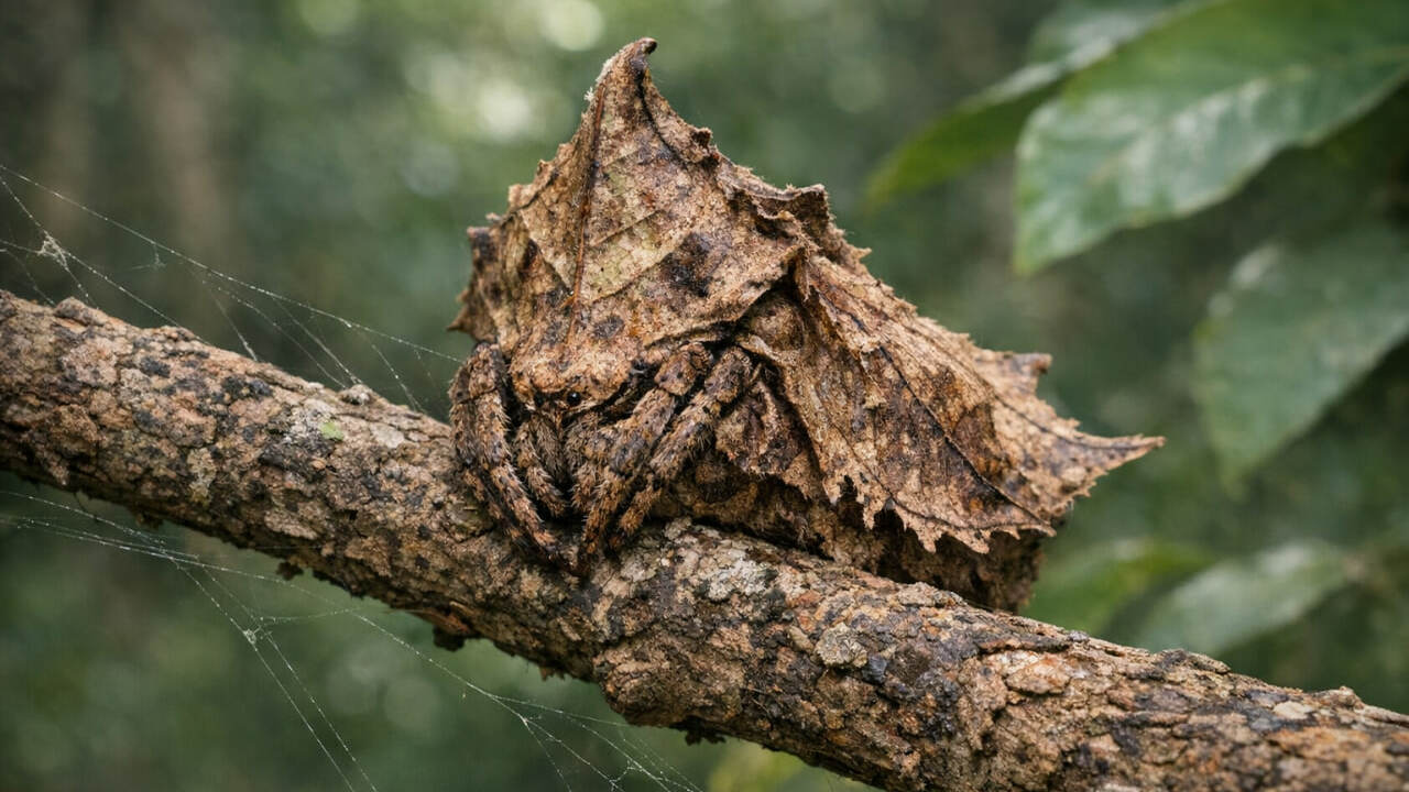 Poltys mouhoti — паук из Вьетнама, который маск...