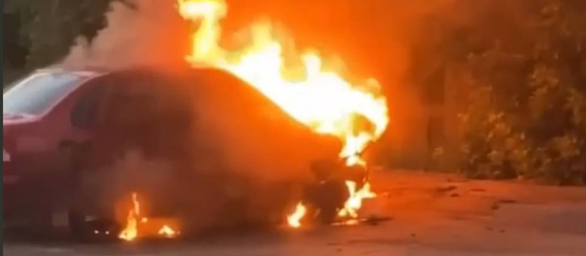 В Самаре машина загорелась после столкновения с деревом