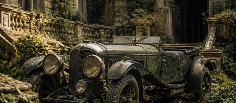 A rare 1928 Bentley found in an abandoned estat...