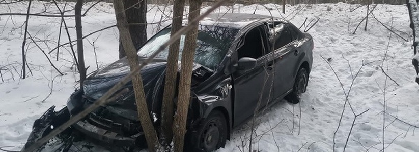 Под Тольятти иномарка протаранила дерево и пострадала женщина