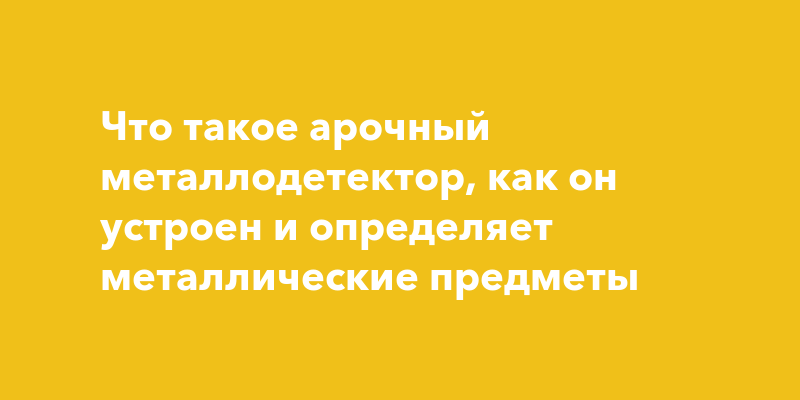 Что такое арочный металлодетектор, как он устроен и определяет ...