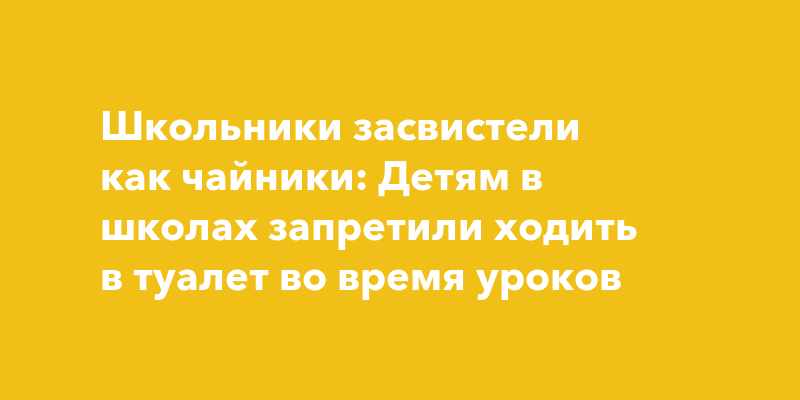 Имеет ли право учитель не отпускать ребенка в туалет во время урока