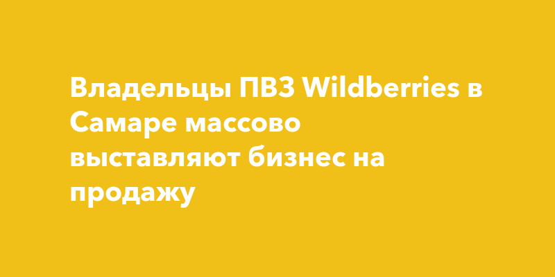 Собственники ПВЗ Wildberries в Самаре массово выставляют бизнес на продажу